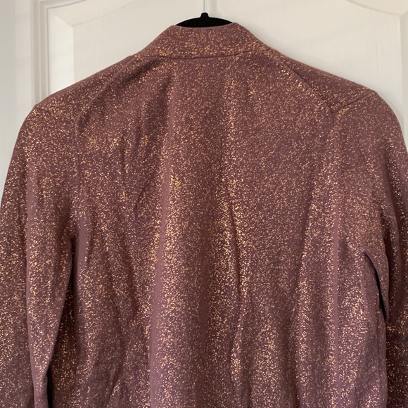 NWT LOFT Gold Sparkle Cardigan Sweater - Picture 14 of 15